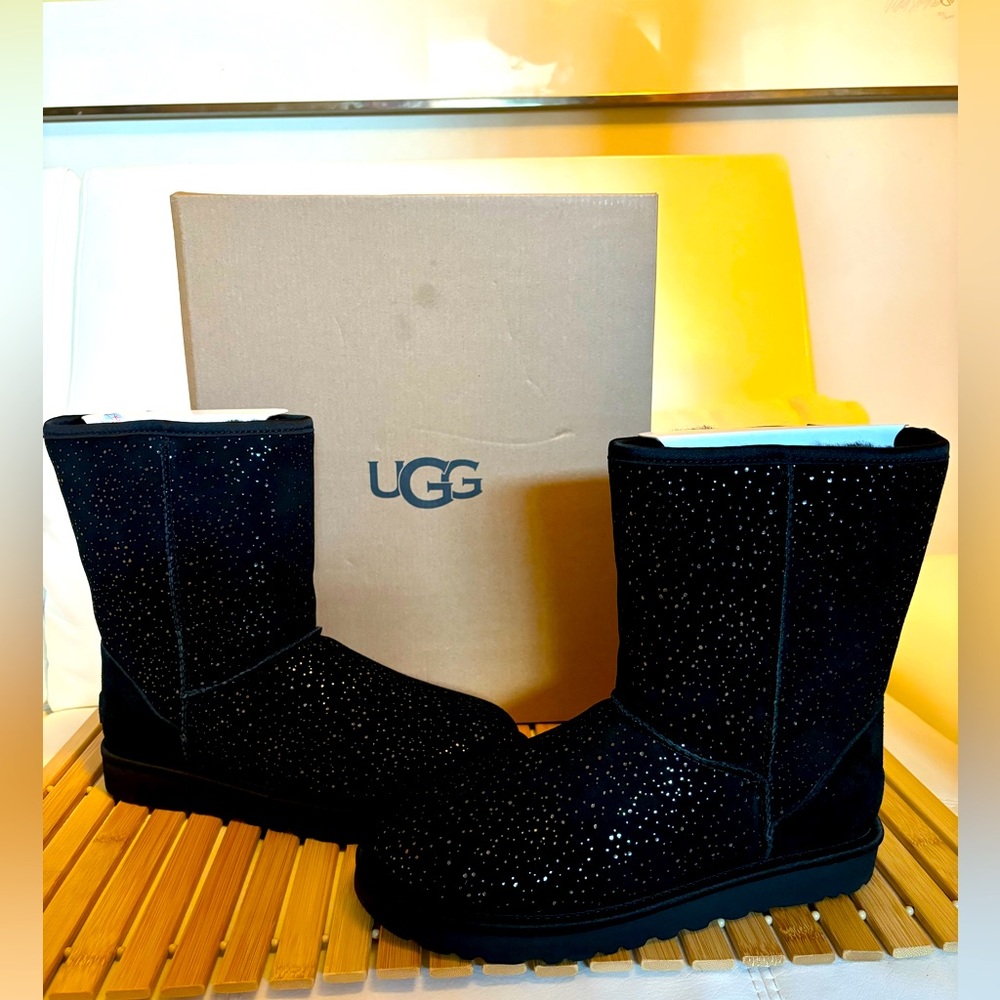 Black metallic glitter UGGs